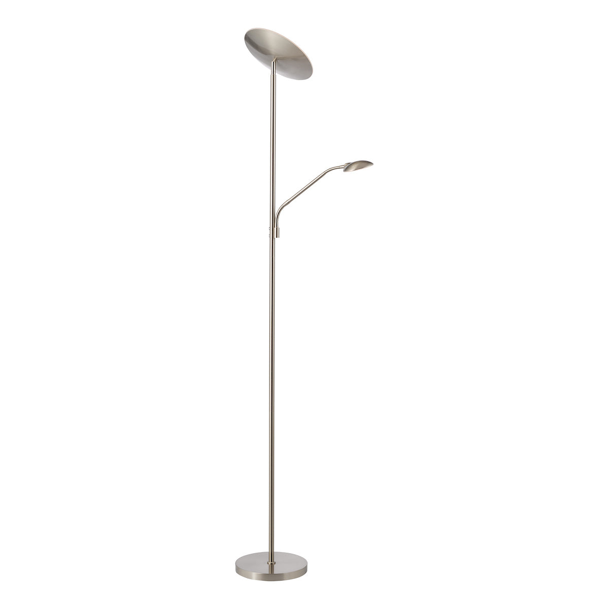 Dar Osbert Mother & Child Floor Lamp Satin Nickel LED