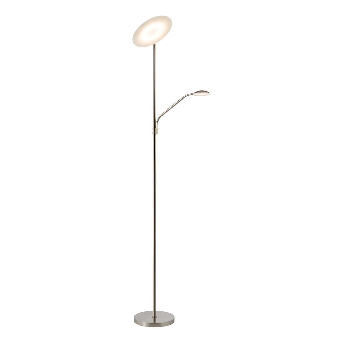 Dar Osbert Mother & Child Floor Lamp Satin Nickel LED