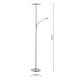 Dar Osbert Mother & Child Floor Lamp Satin Nickel LED