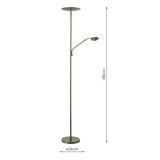 Dar Osbert Mother & Child Floor Lamp Satin Bronze LED