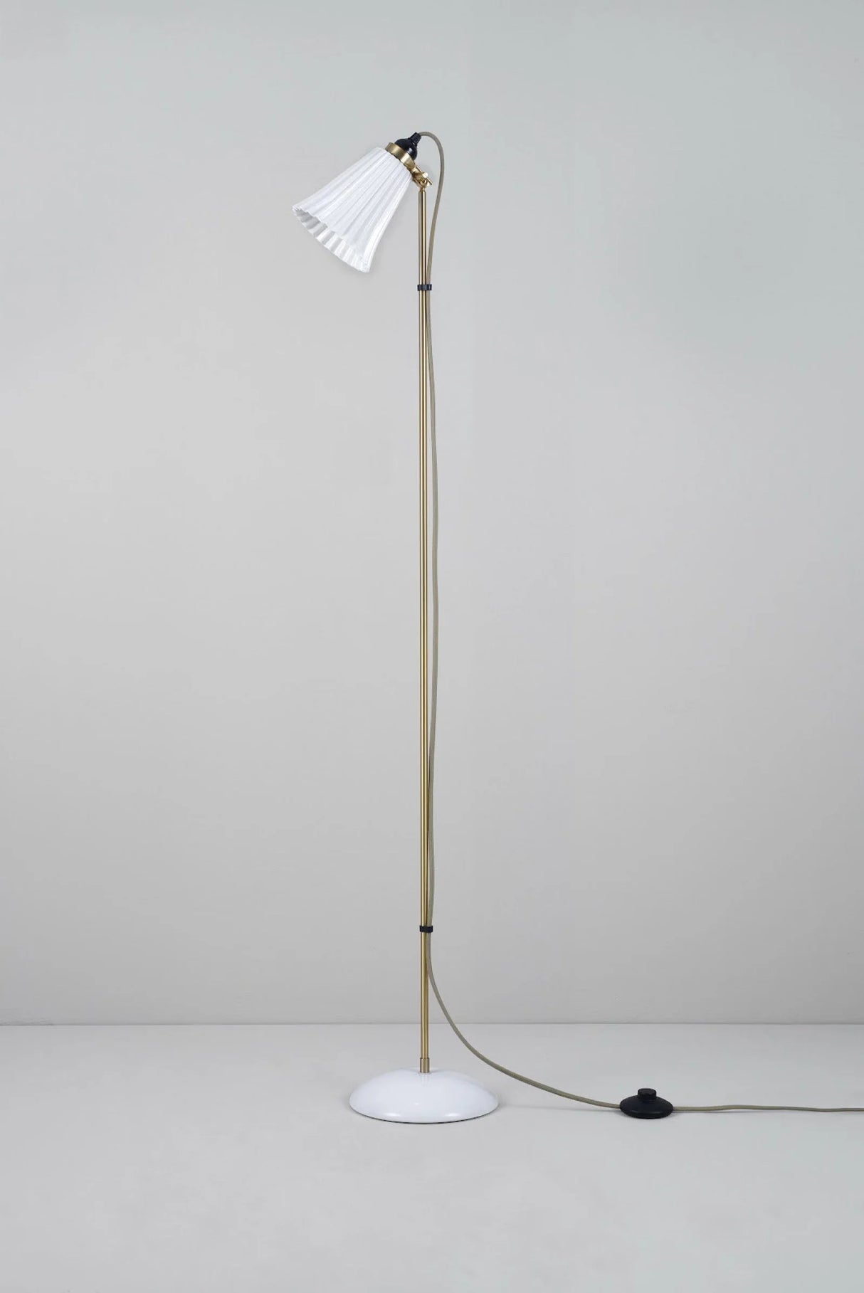 Original BTC Hector Pleat Medium Floor Light, Brass