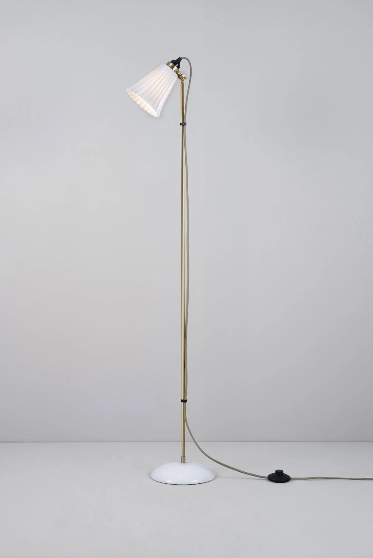Original BTC Hector Pleat Medium Floor Light, Brass