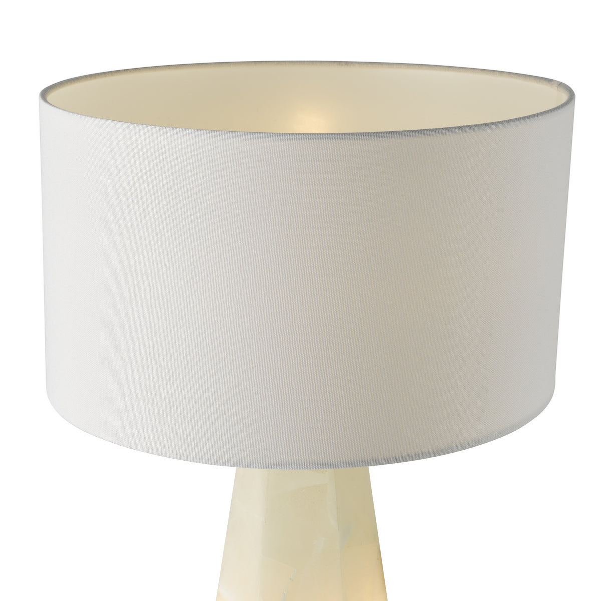 Dar Paget Table Lamp Dual Lit Alabaster White With Shade