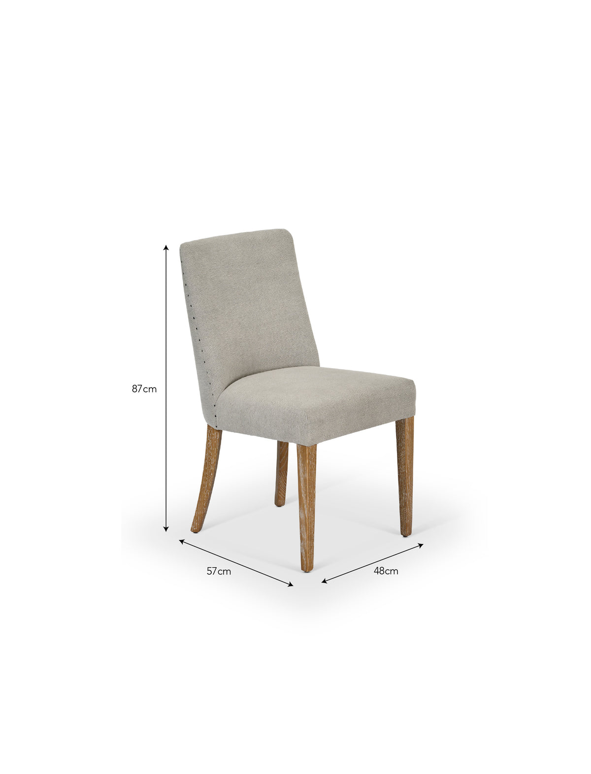 Garden Trading Wraysbury Dining Chair Ash Wood, Grey, Set of 2