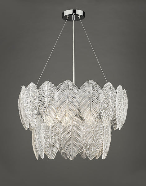 Dar Phillipa Pendant Chandelier Clear Glass & Polished Chrome –  from Amos Lighting + Home