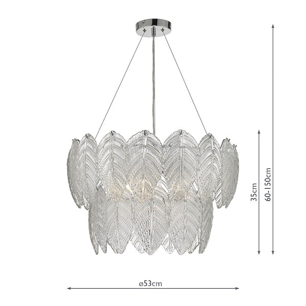 Dar Phillipa Pendant Chandelier Clear Glass & Polished Chrome –  from Amos Lighting + Home