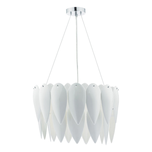 Dar Phillipa Pendant Chandelier White Ceramic –  from Amos Lighting + Home