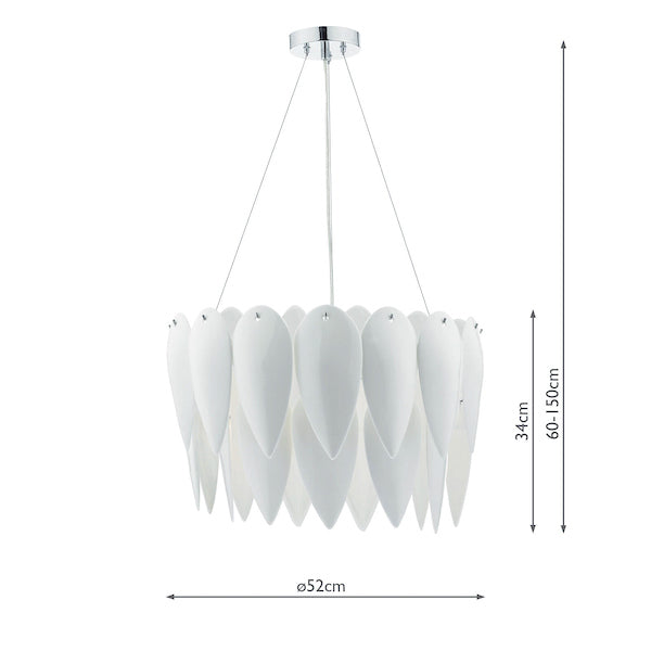 Dar Phillipa Pendant Chandelier White Ceramic –  from Amos Lighting + Home