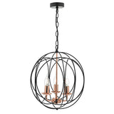 Dar Phoenix 3 Light Pendant Black & Copper –  from Amos Lighting + Home