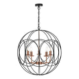 Dar Phoenix 5 Light Pendant Black & Copper –  from Amos Lighting + Home