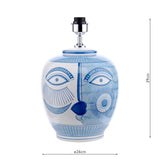 Dar Picasso Small Ceramic Table Lamp Blue & White Face Print Base Only –  from Amos Lighting + Home