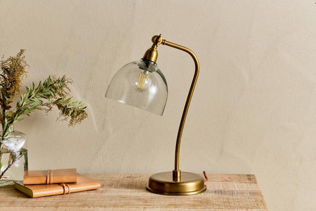 Nkuku Purnia Glass & Metal Desk Lamp