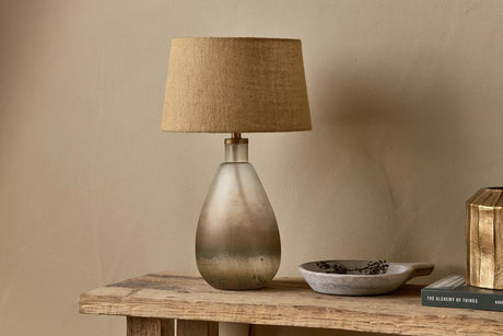 Nkuku Palla Recycled Rustic Smoke Glass Table Lamp