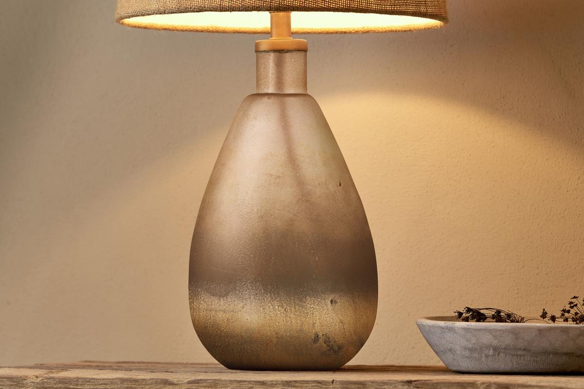 Nkuku Palla Recycled Rustic Smoke Glass Table Lamp