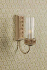 David Hunt Plato Wall Light Ribbed Glass and Cream/Gold Bracket Only