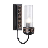 David Hunt Plato Wall Light Ribbed Glass and Black/Gold Bracket Only