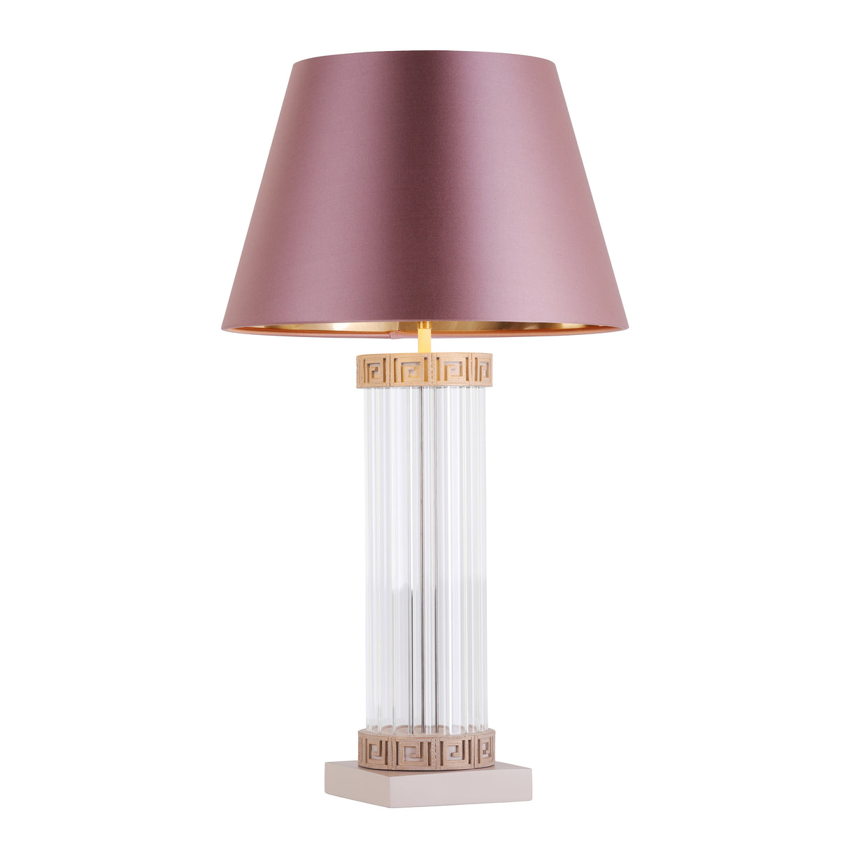 David Hunt Plato Table Lamp Ribbed Glass and Cream/Gold Base Only