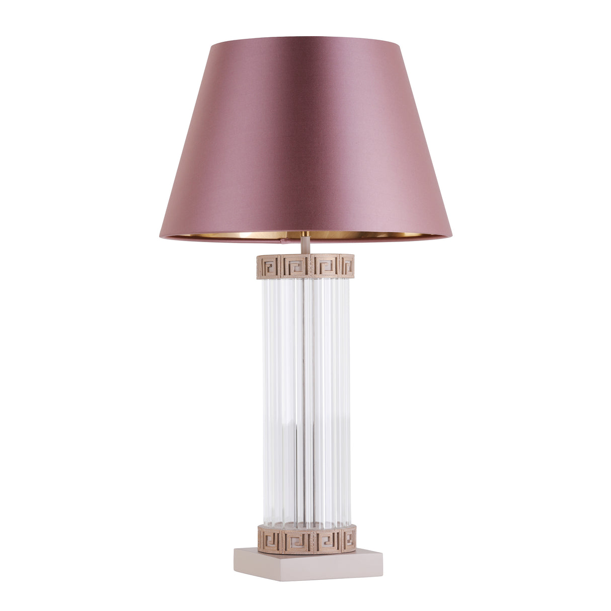 David Hunt Plato Table Lamp Ribbed Glass and Cream/Gold Base Only