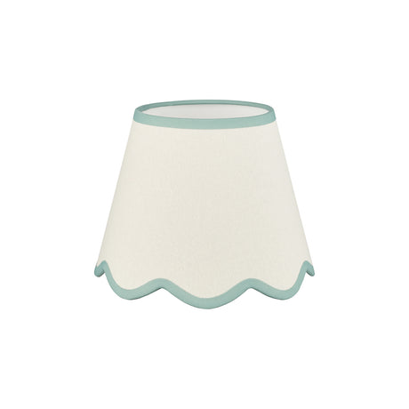 Dar Poma Natural Linen Tapered Drum Shade 25cm Blue Trim