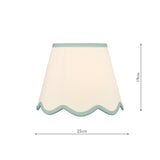 Dar Poma Natural Linen Tapered Drum Shade 25cm Blue Trim