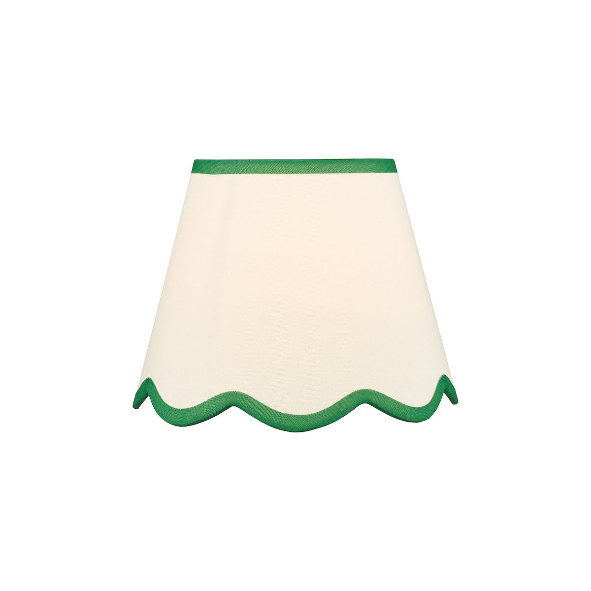 Dar Poma Natural Linen Tapered Drum Shade 25cm Green Trim