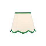 Dar Poma Natural Linen Tapered Drum Shade 25cm Green Trim
