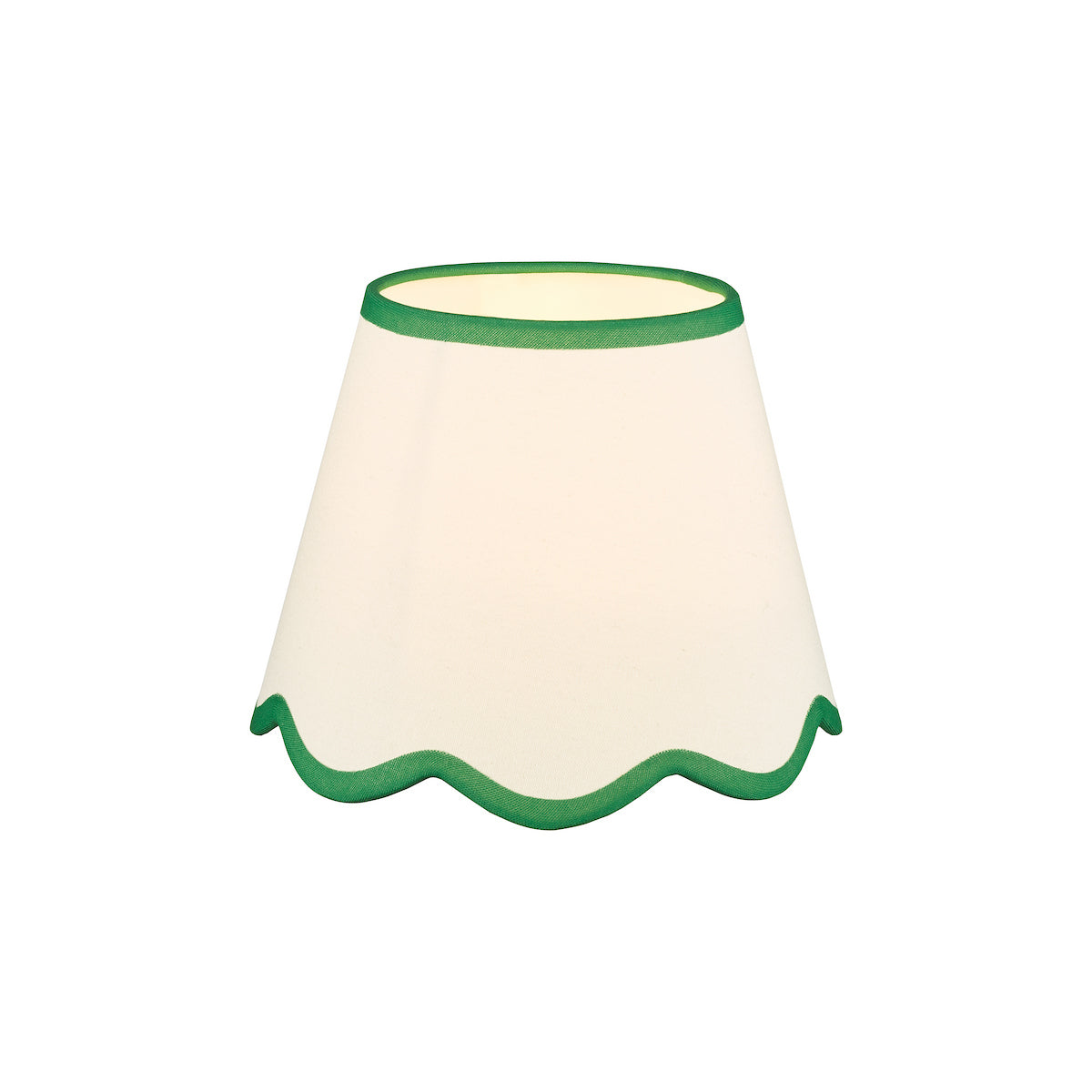 Dar Poma Natural Linen Tapered Drum Shade 25cm Green Trim