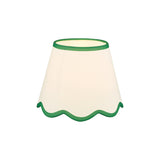 Dar Poma Natural Linen Tapered Drum Shade 25cm Green Trim