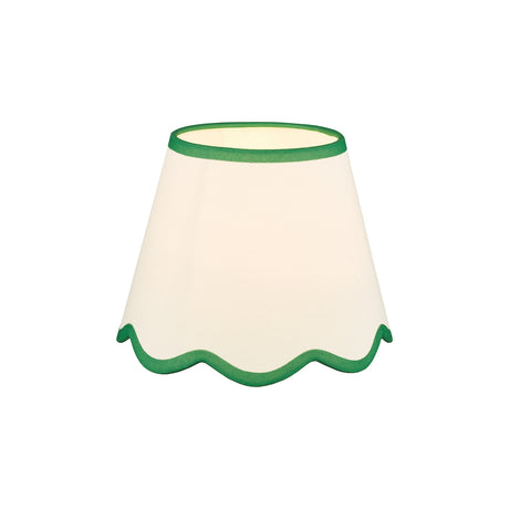 Dar Poma Natural Linen Tapered Drum Shade 25cm Green Trim