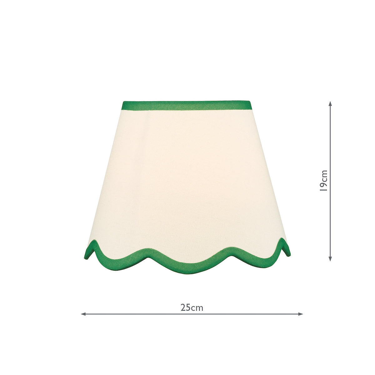 Dar Poma Natural Linen Tapered Drum Shade 25cm Green Trim