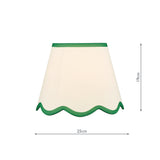 Dar Poma Natural Linen Tapered Drum Shade 25cm Green Trim