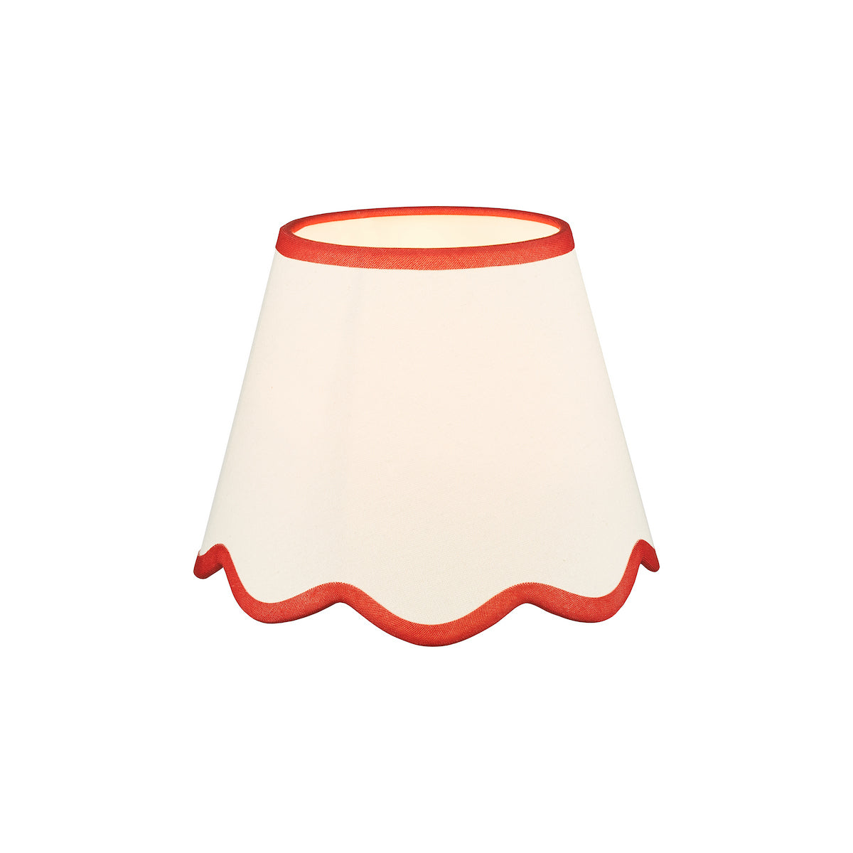 Dar Poma Natural Linen Tapered Drum Shade 25cm Red Trim