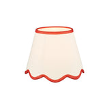 Dar Poma Natural Linen Tapered Drum Shade 25cm Red Trim