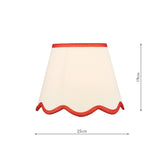 Dar Poma Natural Linen Tapered Drum Shade 25cm Red Trim