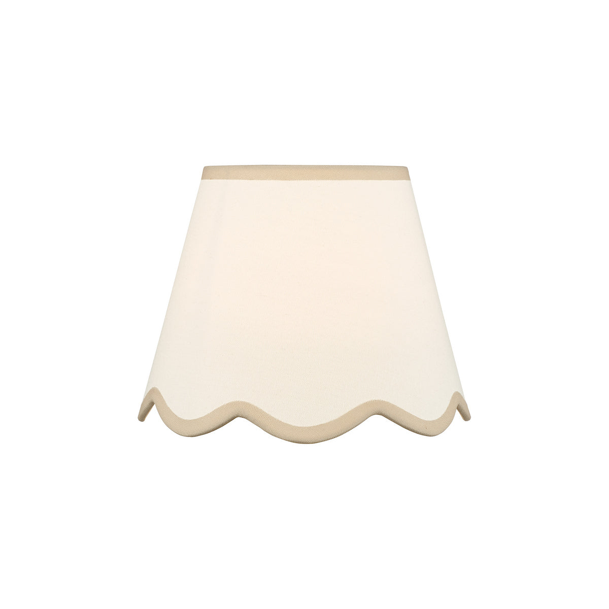Dar Poma Natural Linen Tapered Drum Shade 25cm Taupe Trim