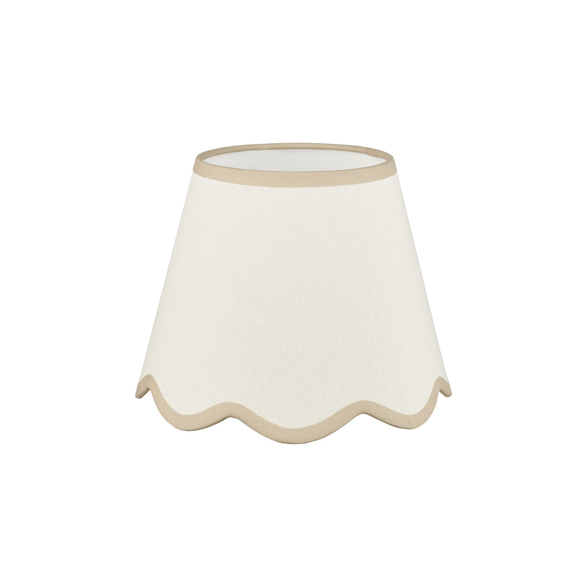 Dar Poma Natural Linen Tapered Drum Shade 25cm Taupe Trim