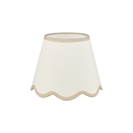 Dar Poma Natural Linen Tapered Drum Shade 25cm Taupe Trim