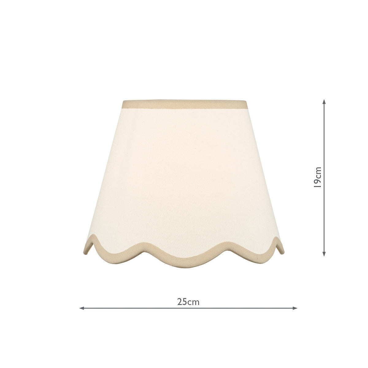 Dar Poma Natural Linen Tapered Drum Shade 25cm Taupe Trim