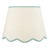 Dar Poma Natural Linen Tapered Drum Shade 45cm Blue Trim