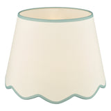 Dar Poma Natural Linen Tapered Drum Shade 45cm Blue Trim