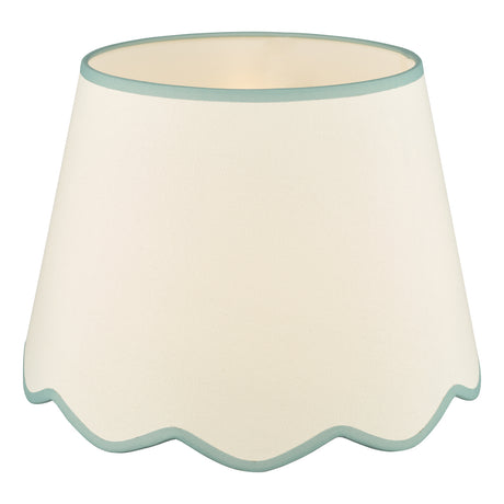 Dar Poma Natural Linen Tapered Drum Shade 45cm Blue Trim