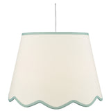 Dar Poma Natural Linen Tapered Drum Shade 45cm Blue Trim