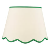 Dar Poma Natural Linen Tapered Drum Shade 45cm Green Trim