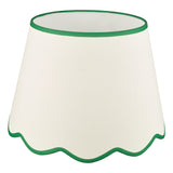 Dar Poma Natural Linen Tapered Drum Shade 45cm Green Trim