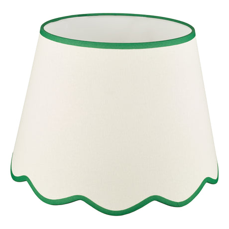 Dar Poma Natural Linen Tapered Drum Shade 45cm Green Trim