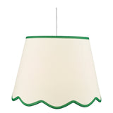 Dar Poma Natural Linen Tapered Drum Shade 45cm Green Trim