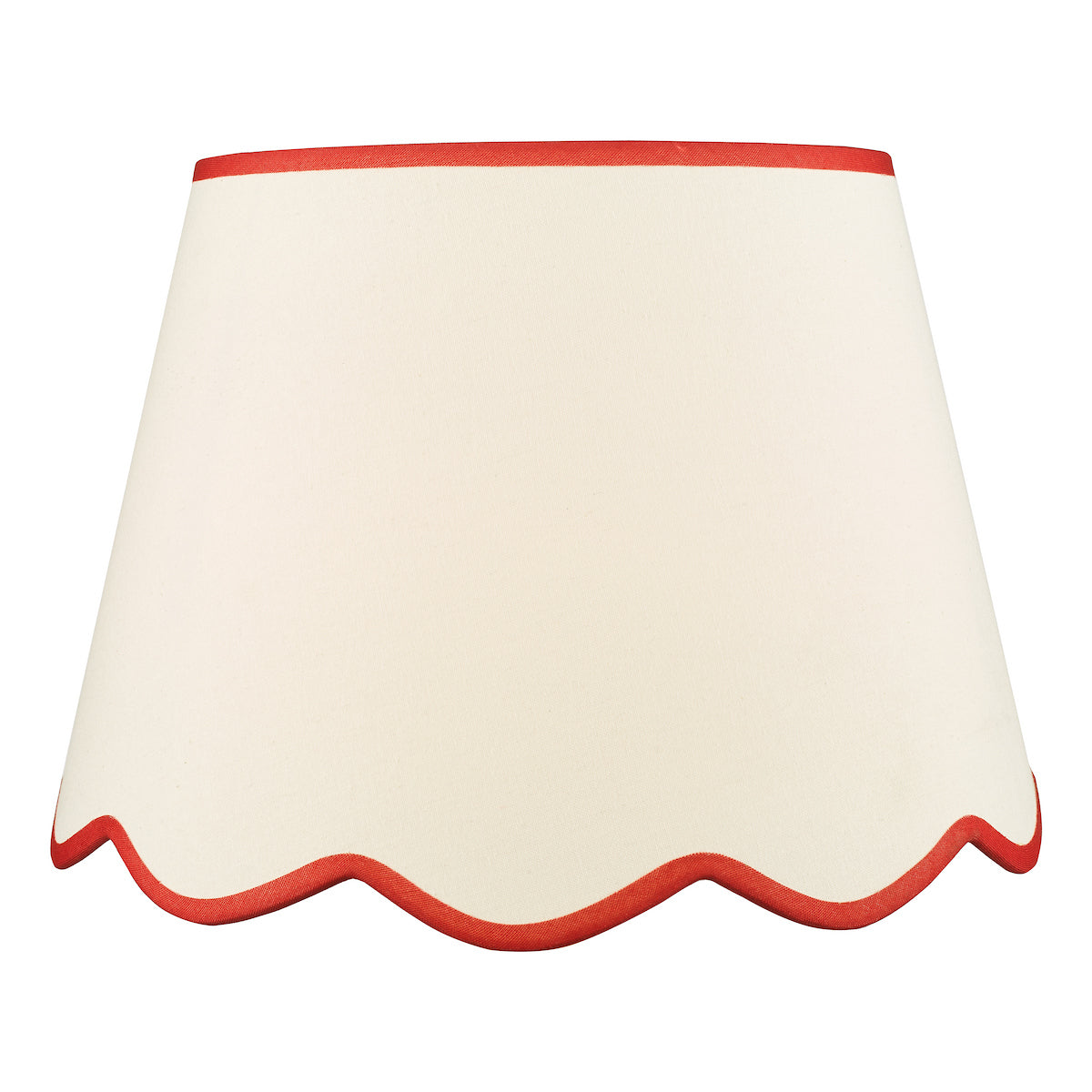 Dar Poma Natural Linen Tapered Drum Shade 45cm Red Trim