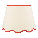 Dar Poma Natural Linen Tapered Drum Shade 45cm Red Trim