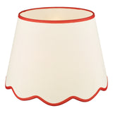 Dar Poma Natural Linen Tapered Drum Shade 45cm Red Trim