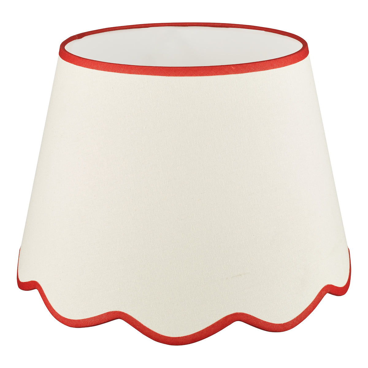 Dar Poma Natural Linen Tapered Drum Shade 45cm Red Trim